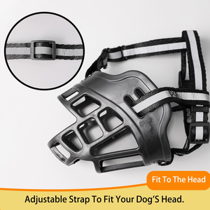 Bozal Ajustable Reflectante de Plástico Suave para Mascotas, Anti-Mordidas y Ladridos, Cubre Boca para Perros Clásico, Tallas Pequeña, Mediana y Extra Grande, para la Seguridad de las Mascotas - Product Image 2