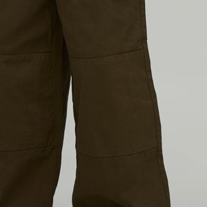 Custom <b>Men</b> <b>Brown</b> <b>Cargo</b> Pants Wide Leg Drawstring Cotton Loose Fit Utility Streetwear <b>Trousers</b> - Product Image 4