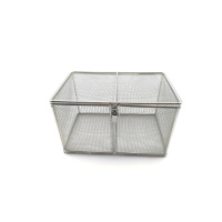 Panier de stérilisation en treillis métallique tissé en acier inoxydable chirurgical, plateau d'autoclave, soudé et plié pour le rangement des instruments chirurgicaux