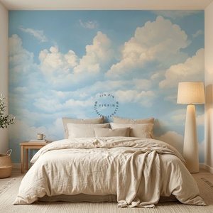 <span class=keywords><strong>Carta</strong></span> <span class=keywords><strong>da</strong></span> <span class=keywords><strong>Parati</strong></span> Adesiva Impermeabile con Cielo Nuvoloso Azzurro, Effetto Nuvole Morbide, per Decorazione Pareti Domestiche - Product Image 2