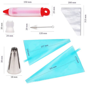 <span class=keywords><strong>Kit</strong></span> de 64 Douilles de Pâtisserie pour Décoration de Gâteaux, en Acier Inoxydable Écologique et Sûr au Contact Alimentaire, avec Poches à Douille et Outils de Cuisson pour Cupcakes - Product Image 2