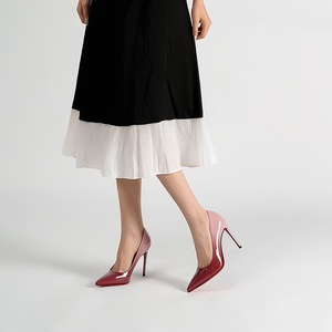 Zapatos de tacón de aguja rojos para mujer, de charol, con punta fina, elegantes, sexys, para discoteca, sin cordones, de PU, con tacón alto y fino, que no cansan el pie. - Product Image 3