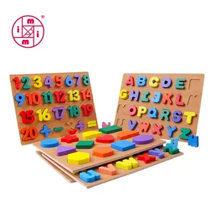 Bloque de rompecabezas de madera de aprendizaje del alfabeto para niños, alta calidad