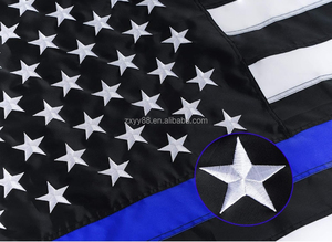 Bandera de la Policía con Línea Azul Delgada, 3x5, Bordada con Estrellas, para Exteriores, Bandera Azul con Franja Azul, Bandera de la Línea Azul, Bandera de la Vida Azul Importa - Product Image 2