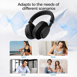 <span class=keywords><strong>Casque</strong></span> sans fil pliable supra-auriculaire avec annulation active du bruit, prise en charge AAC, audio HD <span class=keywords><strong>de</strong></span> qualité DJ pour appels mobiles - Product Image 3