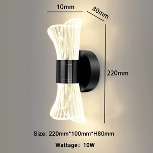 Lámpara de Pared Moderna de Lujo en Dorado y Negro, Lámpara de Pared LED Acrílica Creativa para Pasillo, Dormitorio, Cabecera, Decoración del Hogar - Product Image 5