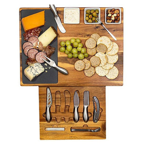Wooden Cheese <b>Board</b> Set With Stainless Steel <b>Tools</b> For Party Snacks And Serving - Product Image 5