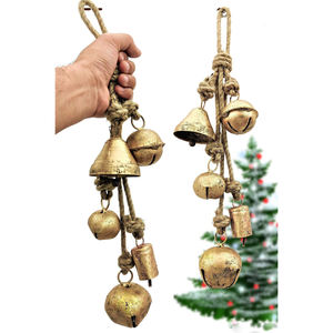 Antique Brass Hanging <b>Cow</b> <b>Bell</b> Wind Chimes - Product Image 6