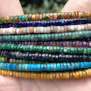 AsVrai U 4x4x2mm Naturstein Bunte See sediment Jaspis Perlen Flache runde lose Perlen für Schmuck herstellung Armband Zubehör - Product Image 4