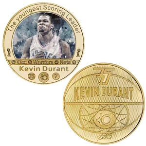 Ensemble de 5 pièces de monnaie commémoratives plaquées or de <span class=keywords><strong>star</strong></span> du basketball avec boîte cadeau, pièce de monnaie de défi en alliage de légende <span class=keywords><strong>NBA</strong></span>, souvenir de collection, cadeau - Product Image 3
