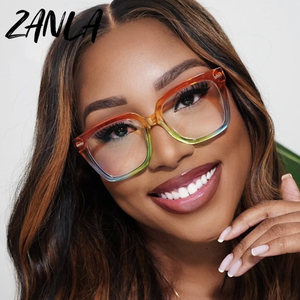 Kacamata optik kotak Vintage mewah wanita 2024 kacamata antik wanita desain unik <span class=keywords><strong>Retro</strong></span> wanita warna-warni kacamata Anti cahaya biru - Product Image 1