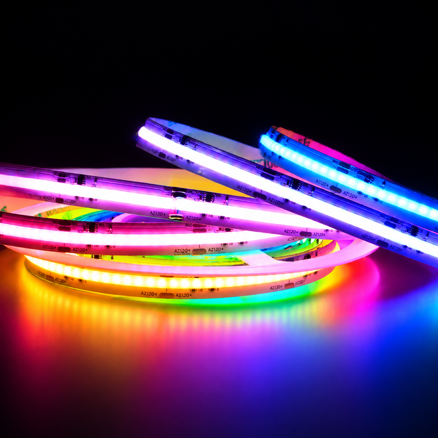 Factory Wholesale RGBIC Addressable COB LED Strip Light 12V 24V 720LEDs/m High Density Digital Dream Color Cuttable LED Strip