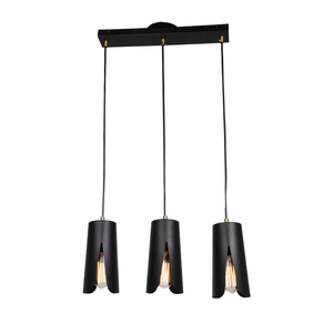 Créatif européen Chambre Salle À Manger cuisine <span class=keywords><strong>4</strong></span> Tête noir en métal décor E27 Lustre lumière - Product Image 3