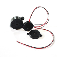 Avertisseur sonore piézoélectrique passif à montage sur panneau rond SWT 35 mm 3,5 kHz avec fils rouge et noir pour alarme d'avertissement d'équipement
