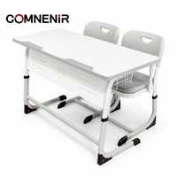 Ensemble moderne de bureau et chaise scolaire double avec cloison d'intimité pour les projets scolaires en Ouzbékistan