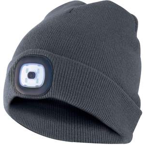 Lampe frontale à LED rechargeable gris foncé avec lumière frontale Chapeau de sport taille unique - Product Image 1