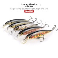 Leurre artificiel ABS Minnow pour pêche en surface, longue portée, avec flotteurs et fonctions de plongée, pour la pêche en extérieur, sans hameçons