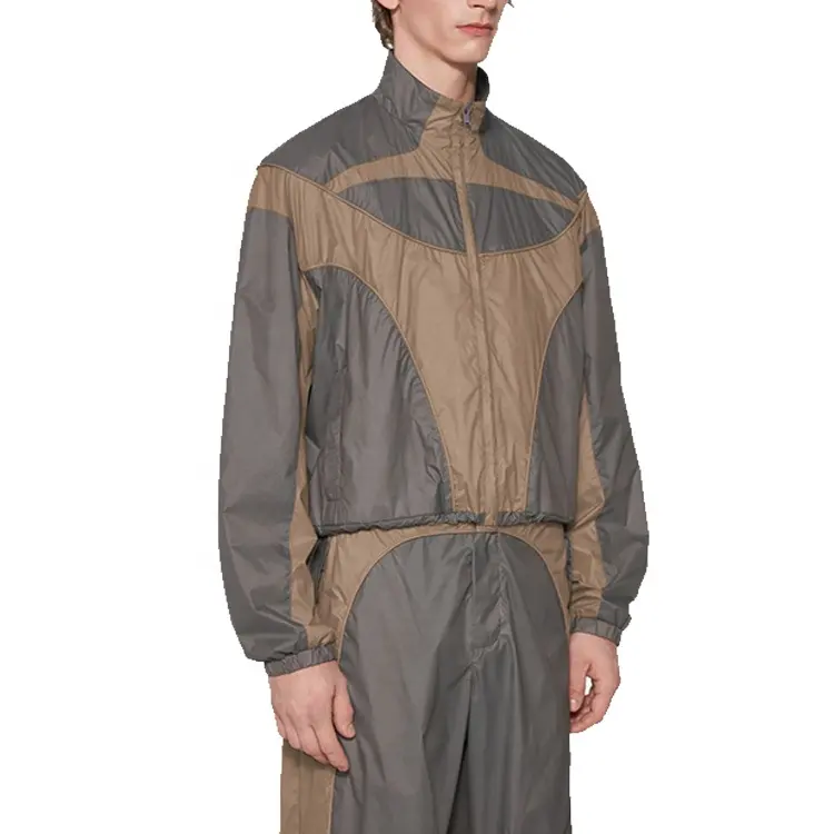 Finch Garment Ensemble de survêtements en nylon et polyester pour hommes Veste Colorblock coupe-vent pour hommes OEM
