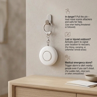 Alarme de sécurité personnelle 130 dB avec porte-clés : Sirène ultra-sonore et flash LED pour la défense personnelle et la sécurité d'urgence des femmes