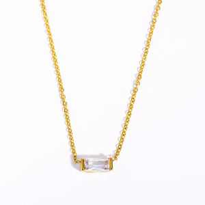 Nouveaux bijoux <span class=keywords><strong>de</strong></span> pierre <span class=keywords><strong>de</strong></span> <span class=keywords><strong>naissance</strong></span> à la mode plaqué or collier <span class=keywords><strong>de</strong></span> pierre <span class=keywords><strong>de</strong></span> <span class=keywords><strong>naissance</strong></span> sans ternissement en acier inoxydable Zircon carré collier ras du cou - Product Image 6