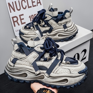 Chaussures décontractées pour hommes, tendance hiver, style rétro, sport, à talons hauts et semelles épaisses - Product Image 5