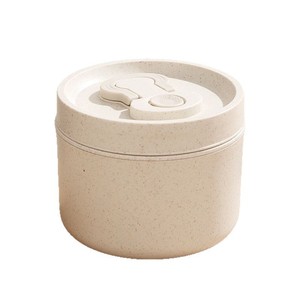 Japanese Style Wheat Straw <b>Lunch</b> <b>Box</b> Round Airtight <b>Microwave</b> Safe Portable For Students - Product Image 5