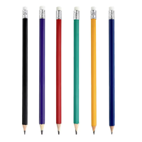 Crayon en bois hexagonal HB de 7,5 pouces pour usage scolaire promotionnel avec gomme, impression de logo personnalisée et emballage personnalisé