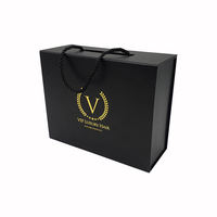 Boîte cadeau rigide personnalisée en forme de livre noir avec ruban et fermeture magnétique, emballage en carton de luxe pour cadeaux