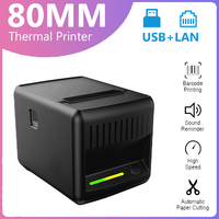 Impresora Térmica de Recibos OEM de 80mm al por Mayor de Fábrica, Luz LED de Estado, Cortador Automático, USB, LAN, RJ11, POS, Restaurante, Cafetería, MHT P80E
