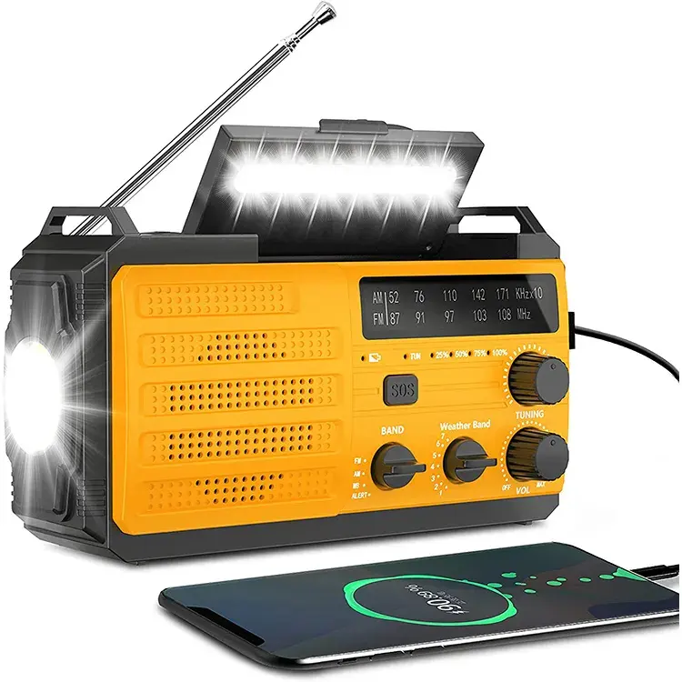 OEM Factory Portable Rechargeable Emergency AM FM Radio Solar Hand Crank Charger