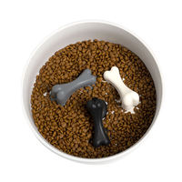 Bols pour chiens à alimentation lente en forme d'os en silicone avec ventouse forte pour petit moyen grand chien