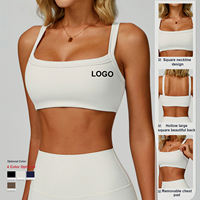 Soutien-gorge de sport côtelé personnalisé à séchage rapide et respirant pour le yoga, le Pilates, la course et le fitness pour femme