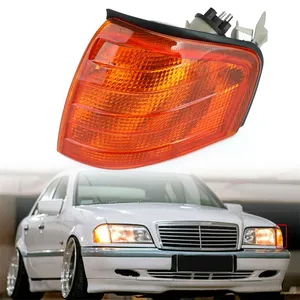 Araba aksesuarı Led ışıkları sol/sağ köşe işik sinyal lambalar Fit Mercedes Benz C sınıfı için W202 1994-2000