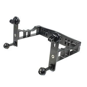 Takenoken alüminyum alaşım çift el tutucu braketi sualtı kamera dalış sabitleyici yüzer kol flaş ışığı fotoğraf için - Product Image 3