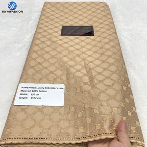Telas Sinya 100% algodón polaco, telas <span class=keywords><strong>de</strong></span> encaje suizo africano para vestidos <span class=keywords><strong>de</strong></span> <span class=keywords><strong>novia</strong></span>, tela bordada para hombre, gran oferta - Product Image 5