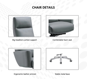 Migliore Sedia da Ufficio Moderna con Vera Pelle Sintetica, Altezza Regolabile, Girevole, con Sollevamento a Gas, Garanzia di 60 Mesi - Product Image 2