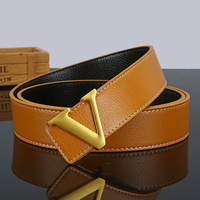 Nouvelle ceinture décontractée à motif écossais avec boucle en cuivre pour hommes et jeunes hommes, style urbain, tendance, passe-partout pour jeans 2026