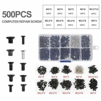Kit de 500 vis à tête fraisée cruciforme métriques M2 M3 classe 4.8 en acier au carbone pour réparation d'ordinateurs portables