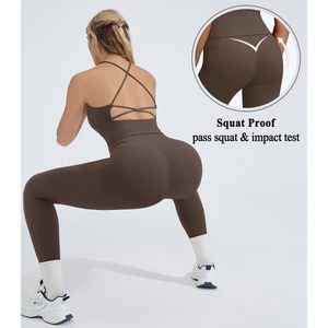 FOXA 2 Piece Yoga Set Women Crisscross Back Padded Top High Waisted <b>Leggings</b> With <b>Pockets</b> Gym Workout Wear - Product Image 5