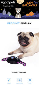 גדולות עיניים גולגולת חיית מחמד שרף צעצועים כלב צעצוע צעצוע מעוגל חיה טיפה חדש ליל כל הקדושים ראש עצם עם כפול חבל כפול טוג + צעצועים קטיפה מותאמים אישית - Product Image 5