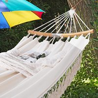 Hamac portable en toile de coton pour 2 personnes pour le camping dans les arbres et la plage Hamac double robuste et confortable