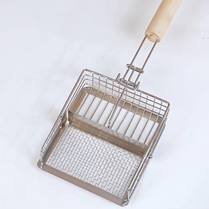 Eco-Friendly Metal Cat Litter Colher Grande Furo Tofu Mineral Areia Pá Push-Pull Dois-Em-Um <span class=keywords><strong>Pet</strong></span> Eliminação de Resíduos - Product Image 5
