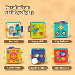 Nouveauté : cubes d'activités pour bébés multifonctions 6 en 1 détachables, jouets éducatifs pour le développement précoce, jouets Montessori - Product Image 2