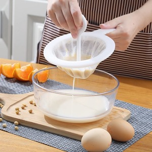Soy <b>Milk</b> Filter Ultra Fine Screen Nylon Mesh Strainer For Baby Food Juice Liquid Filter With Handle - Product Image 2