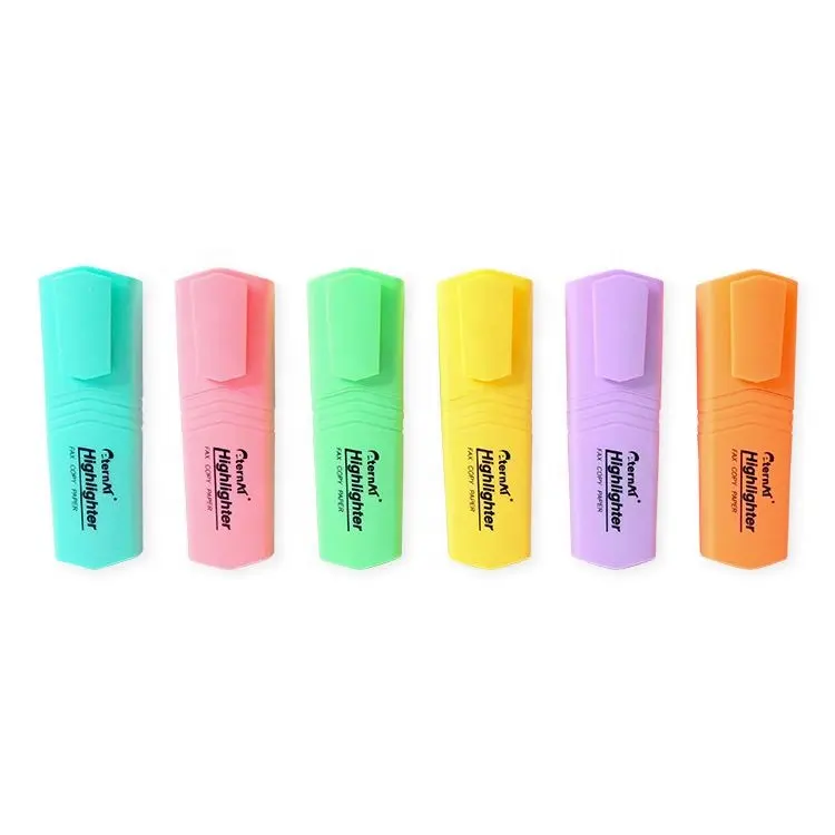 Yeni stil promosyon çeşitli Macaron renkler Mini Pastel vurgulayıcı işaretleyici kalem