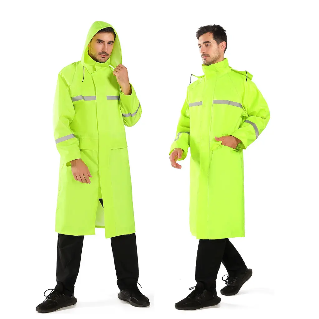Raincoat Women Impermeable Raincoat Long Rain Jacket Thicken Hooded Men Women Rain Jacket With Reflective Strap Outdoor Rainproof Coat