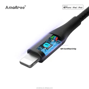 AmaitreeMFI認定USBケーブルオリジナルApple60WUSB2.0高速転送充電データケーブル (iPhone用)