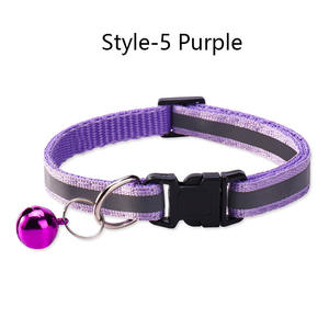 KingHon Collier de chat réfléchissant de 1.0cm de largeur Impression personnalisée Boucle réglable Collier de chien en nylon pour chat avec cloches - Product Image 6
