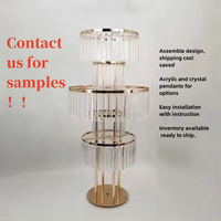 Centres de Table et Décorations de Mariage Supports Floraux en Métal, Présentoir de Fond, Socle Haut pour Lustre, Pendentif en Acrylique