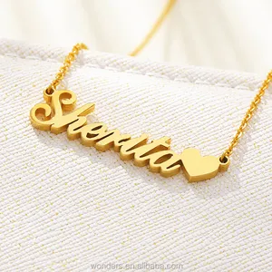 Custom Name Chain Name, Custom Kids Necklace For Women Gold Plated Personalized Nameplate Necklaces Jewellery